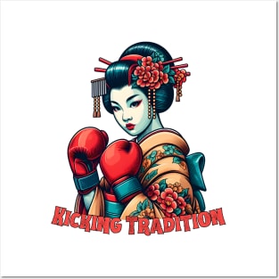 Kickboxing geisha Posters and Art